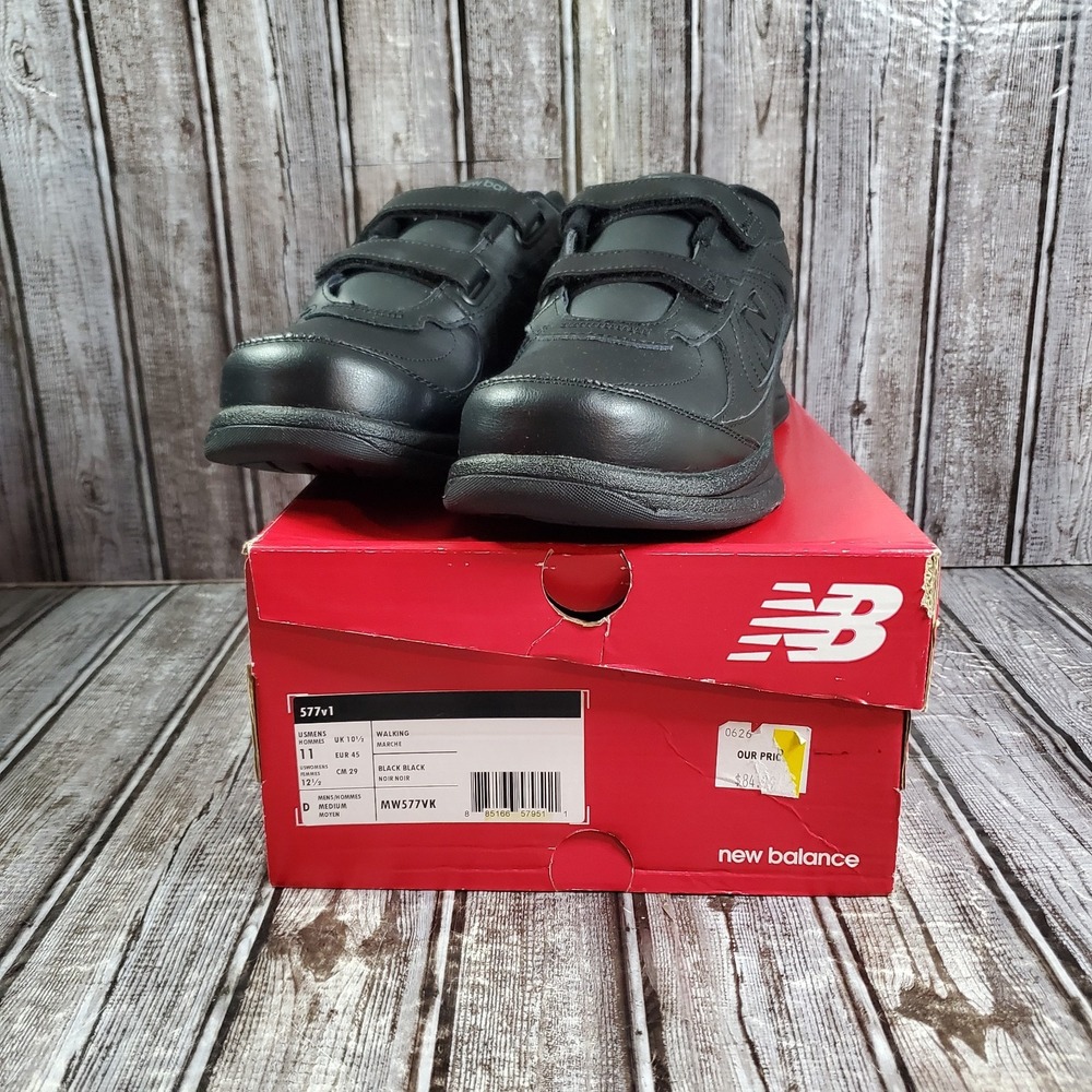 New Balance Men's 577v1 Walking Shoes MW577VK Black Hook And Loop Size 11